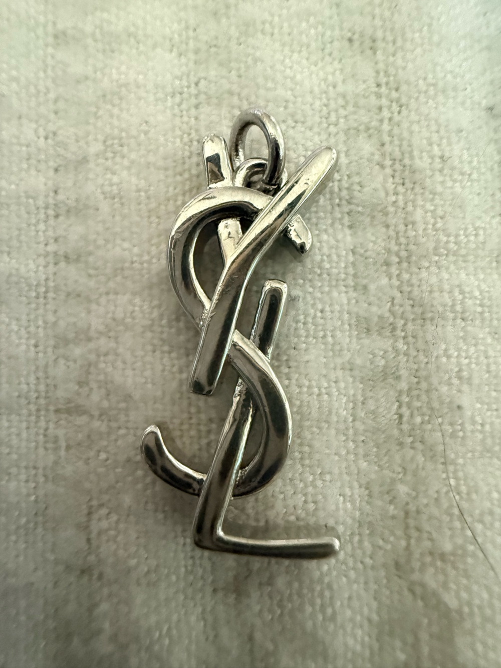 Silver Tone Interlocking Logo Pendant